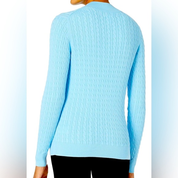 Amazon Essentials Classic-Fit Lightweight Cable Long-Sleeve Mock Neck Sweater, L - Picture 2 of 6